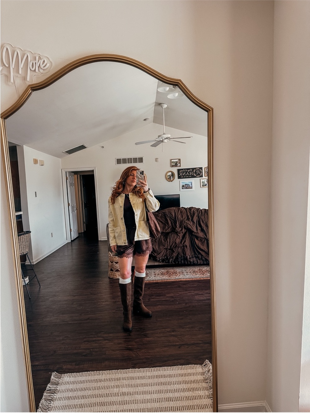 Altard State Butter Yellow and Chestnut Denim Jacket - Picture 2 of 5
